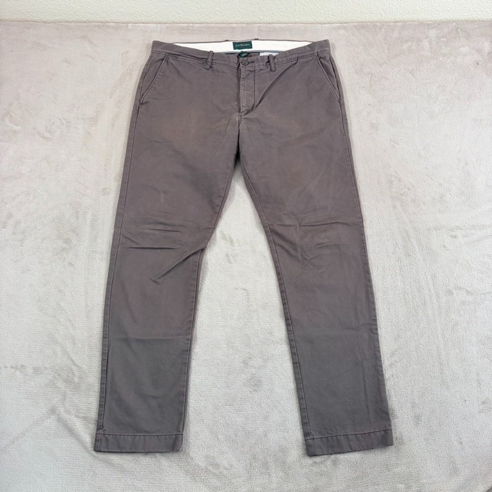J Crew Oarsman 484 Slim-Fit Pants in Broken-in Chino Grey Men 36x31 Khakis‎